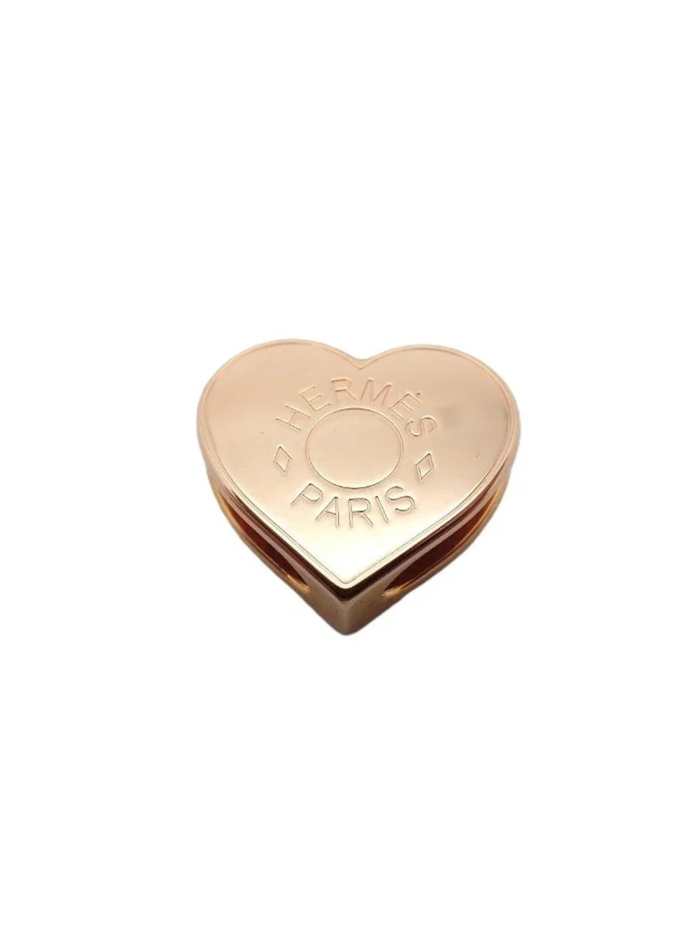 Hermes Scarf Ring Twilly Minicoo Heart Gold Color Pawn